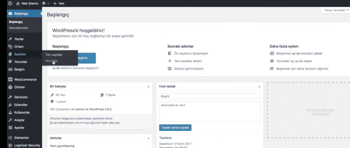 wordpress sayfa düzenleme sorunu